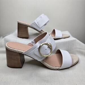 COLE HAAN Grandseries Women's White Open Toe 3in Block Heel Sandals Size 9½